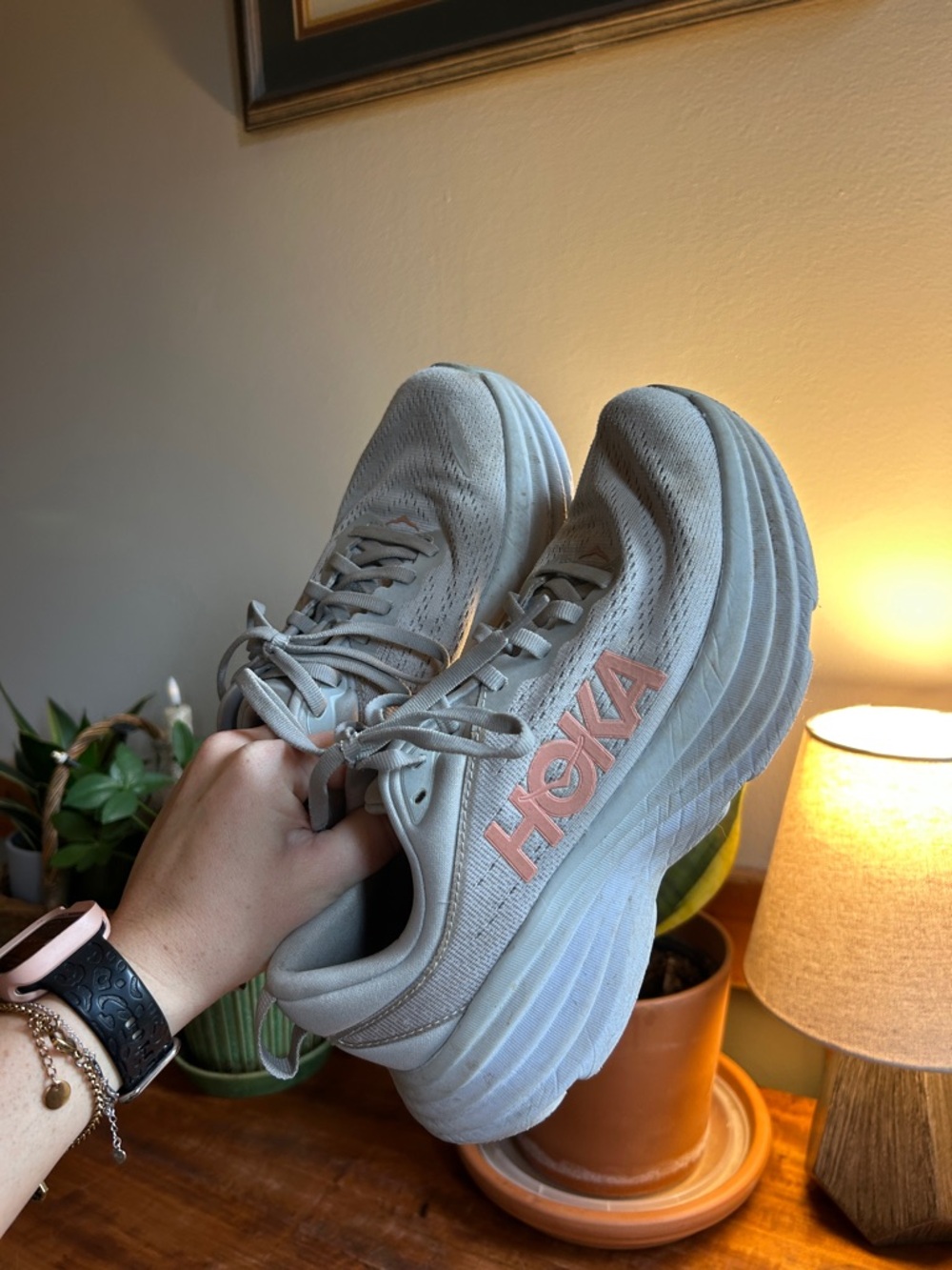 Hoka Women's Running Shoes in Light Gray
